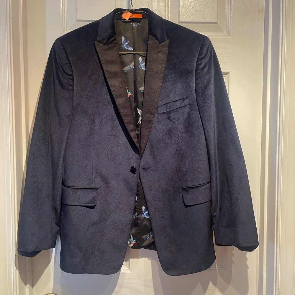 TALLIA blue Textured Blazer boys 18